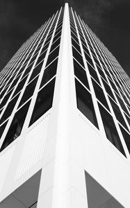 Preview wallpaper building, facade, bw, architecture, corner, symmetry