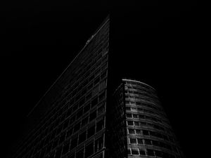 Preview wallpaper building, facade, bw, architecture