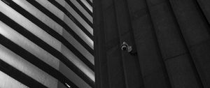 Preview wallpaper building, facade, bw, strip, camera