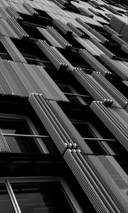 Preview wallpaper building, facade, bw, windows