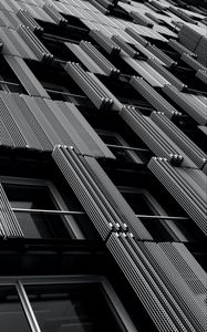 Preview wallpaper building, facade, bw, windows