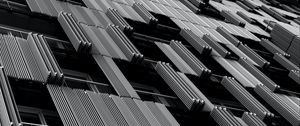 Preview wallpaper building, facade, bw, windows