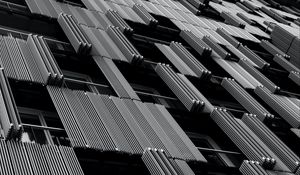 Preview wallpaper building, facade, bw, windows