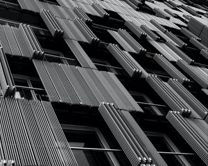 Preview wallpaper building, facade, bw, windows