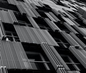 Preview wallpaper building, facade, bw, windows