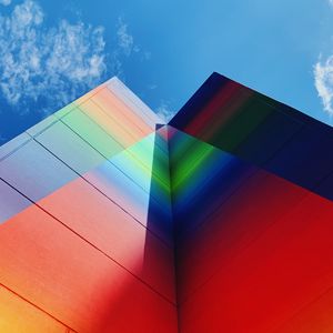 Preview wallpaper building, facade, colorful, bottom view