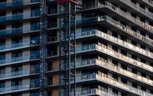 Preview wallpaper building, facade, construction, balconies