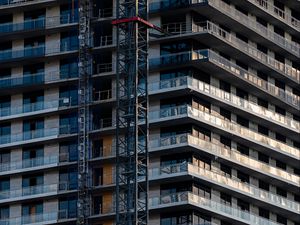 Preview wallpaper building, facade, construction, balconies