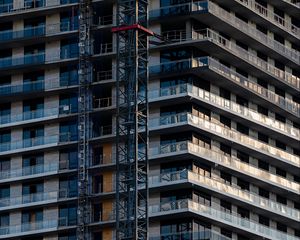 Preview wallpaper building, facade, construction, balconies