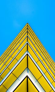 Preview wallpaper building, facade, corner, sharp, yellow, architecture