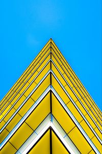 Preview wallpaper building, facade, corner, sharp, yellow, architecture