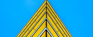 Preview wallpaper building, facade, corner, sharp, yellow, architecture