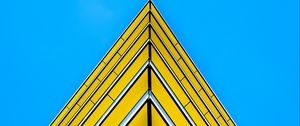 Preview wallpaper building, facade, corner, sharp, yellow, architecture