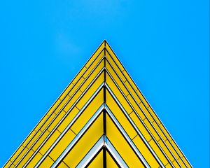 Preview wallpaper building, facade, corner, sharp, yellow, architecture