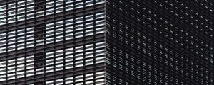 Preview wallpaper building, facade, corner, minimalism, high-rise