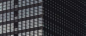 Preview wallpaper building, facade, corner, minimalism, high-rise