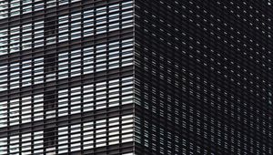 Preview wallpaper building, facade, corner, minimalism, high-rise