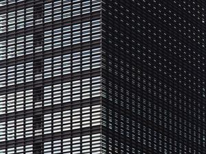 Preview wallpaper building, facade, corner, minimalism, high-rise