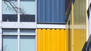 Preview wallpaper building, facade, corner, stripes