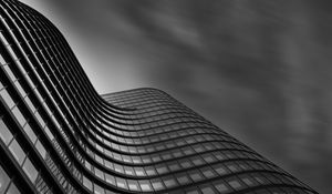 Preview wallpaper building, facade, curve, black and white, architecture