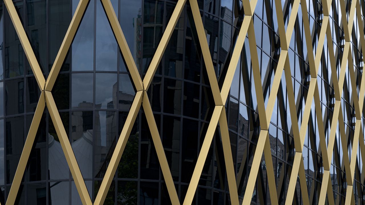 Wallpaper building, facade, diamonds, architecture