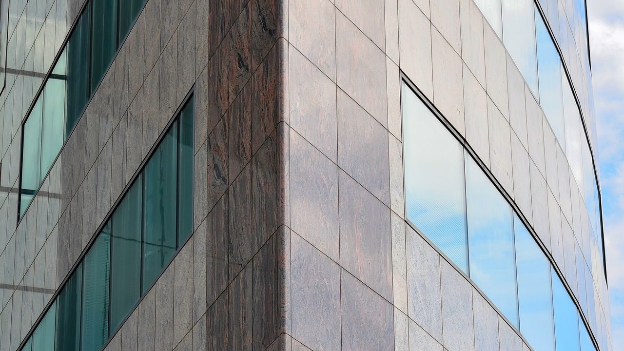 Wallpaper building, facade, edge, granite, windows