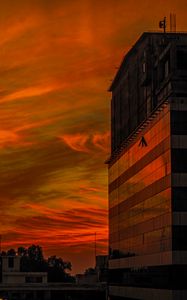 Preview wallpaper building, facade, evening, dark, sky