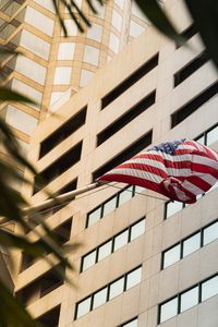 Preview wallpaper building, facade, flag, usa