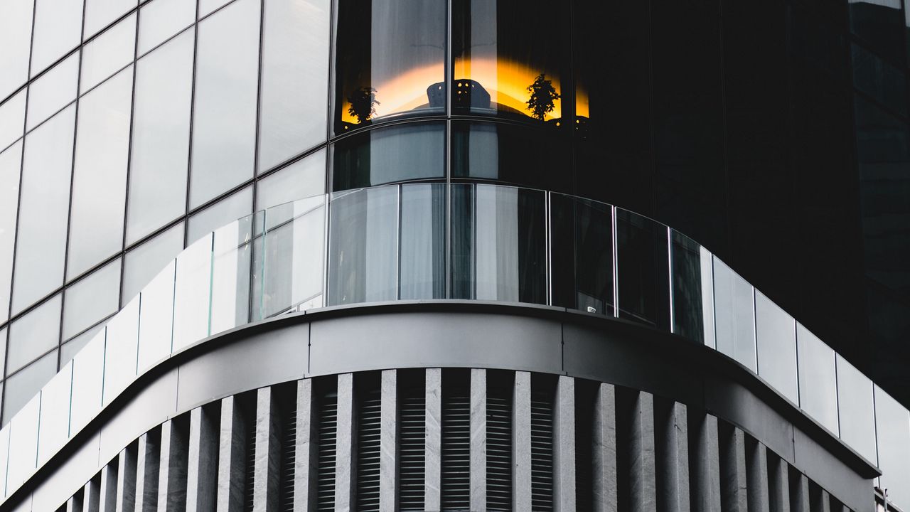 Wallpaper building, facade, glass, gray, architecture