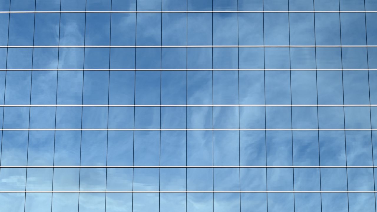 Wallpaper building, facade, glass, reflection