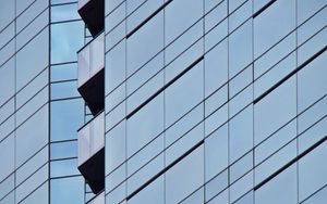 Preview wallpaper building, facade, glass, balconies