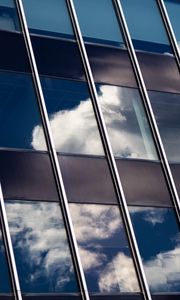 Preview wallpaper building, facade, glass, reflection, clouds