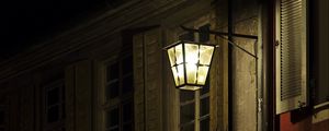 Preview wallpaper building, facade, lantern, night, dark