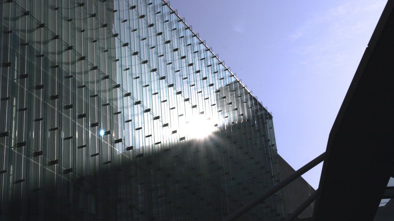 Wallpaper building, facade, light, sun, architecture