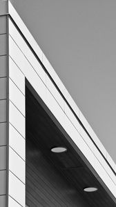 Preview wallpaper building, facade, lighting, architecture, black and white