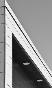 Preview wallpaper building, facade, lighting, architecture, black and white