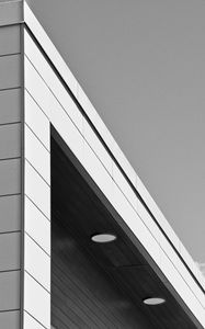 Preview wallpaper building, facade, lighting, architecture, black and white