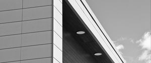 Preview wallpaper building, facade, lighting, architecture, black and white