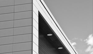 Preview wallpaper building, facade, lighting, architecture, black and white