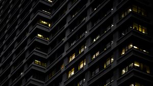 Preview wallpaper building, facade, lights, architecture