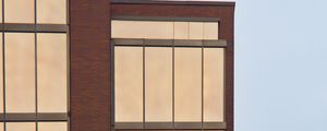 Preview wallpaper building, facade, lines, bricks