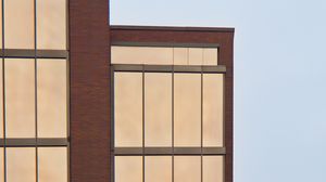 Preview wallpaper building, facade, lines, bricks