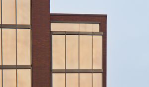 Preview wallpaper building, facade, lines, bricks
