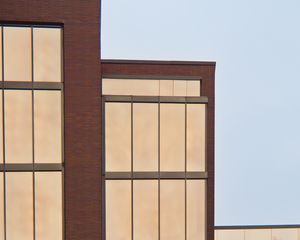 Preview wallpaper building, facade, lines, bricks