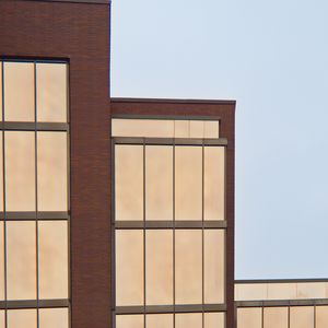 Preview wallpaper building, facade, lines, bricks