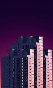 Preview wallpaper building, facade, minimalism, pink