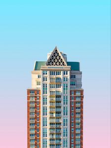 Preview wallpaper building, facade, minimalism, sky, gradient