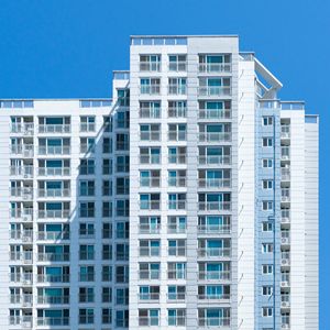 Preview wallpaper building, facade, minimalism, apartments