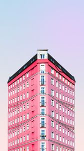 Preview wallpaper building, facade, minimalism, pink, architecture