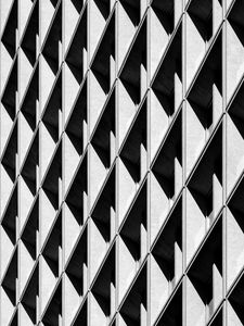 Preview wallpaper building, facade, minimalism, architecture, black and white